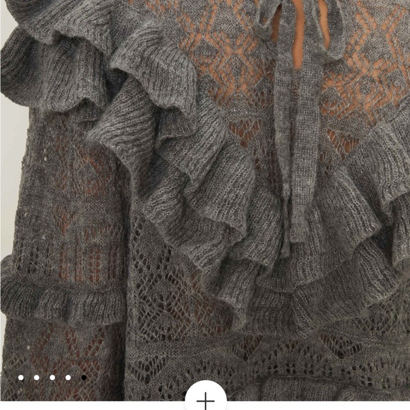 Gray Ruffled Women's Sweater - Picture 3 of 5